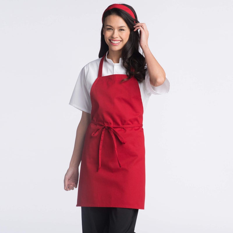 Uncommon Threads mens Adjustable No Pocket Restaurant Bib Apron, Red, One Size US - Image 2